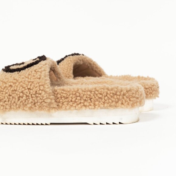 Gucci Beige Merino-Wool Faux-Shearling Interlocking-GG Slide Sandals - Picture 9 of 11